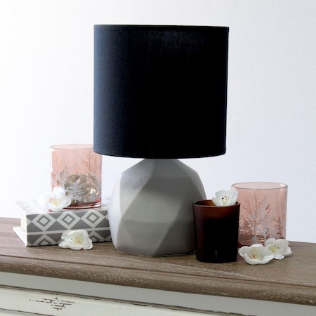 Star Brite Simple Designs Geometric Concrete Lamp&amp;#44; Black ST2754696